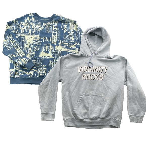 Danny Duncan Wild Fable Sweater Lot of 2 Mens Blue Medium Surf‎ Skate Streetwear - Picture 1 of 12